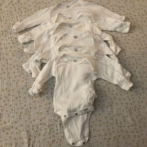 Bundle of six 0-3 months white onesies